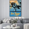 Plakat: Bon voyage podróże retro samolot plakat