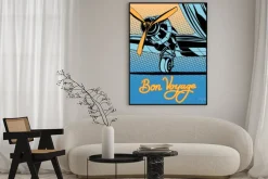 Plakat: Bon voyage podróże retro samolot plakat
