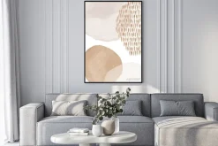 Plakat: Border. blush, pink, ivory, beige watercolor illustration and