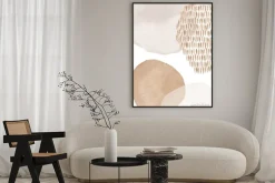 Plakat: Border. blush, pink, ivory, beige watercolor illustration and