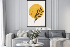 Plakat: Botanical vintage print boho sun moon minimalist wall art abstract