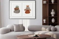 Plakat: Botanical wall art vector set. boho foliage line art drawing