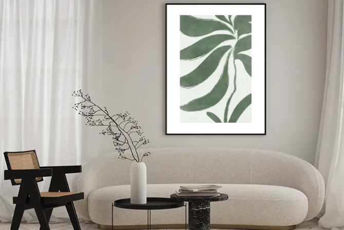 Plakat: Botaniczny wzór w zieleni liść