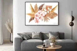 Plakat: Bouquet with pampas grass, watercolor hand draw floral element