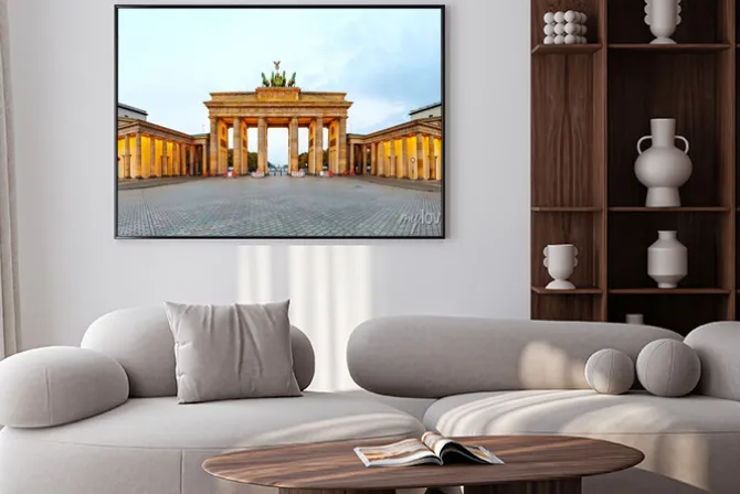 Plakat: Brama brandenburska panorama w berlinie, niemcy