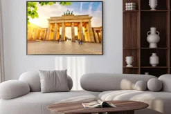 Plakat: Brama brandenburska o zachodzie słońca