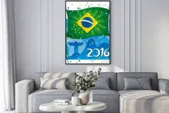 Plakat: Brazil flag celebrating the new year in wonderful city