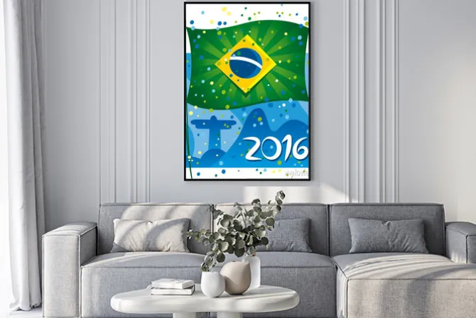 Plakat: Brazil flag celebrating the new year in wonderful city