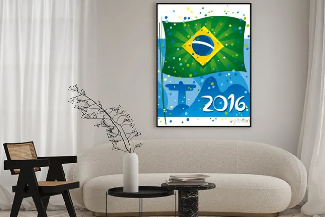 Plakat: Brazil flag celebrating the new year in wonderful city