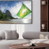 Plakat: Brazilian flag przy praia vermelha red beach z widokiem na wschód