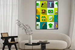 Plakat: Brazylia ikony płaskim