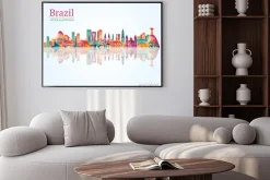 Plakat: Brazylia landmark skyline. ilustracji wektorowych