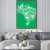 Plakat: Brazylia mapę z ikonami.