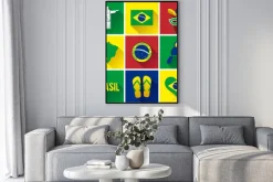 Plakat: Brazylia płaski zestaw ikon. zestaw vector graphic płaskich ikon