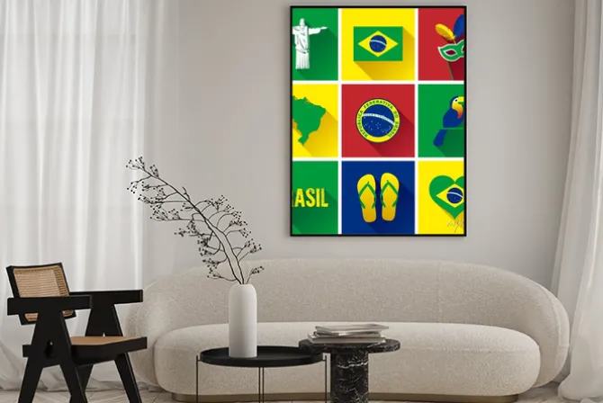 Plakat: Brazylia płaski zestaw ikon. zestaw vector graphic płaskich ikon