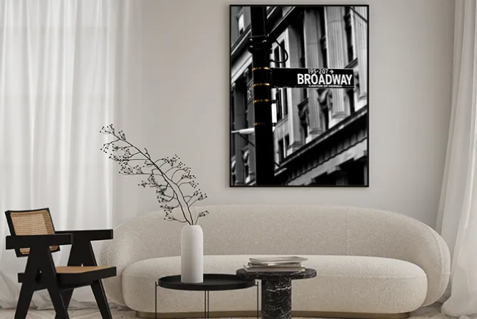 Plakat: Broadway tabliczka z nazwą ulicy w nowym jorku