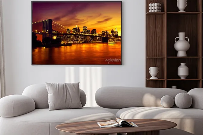 Plakat: Brooklyn bridge o zachodzie słońca