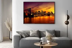 Plakat: Brooklyn bridge o zachodzie słońca