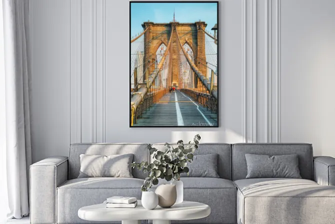 Plakat: Brooklyn bridge w nowym jorku