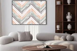 Plakat: Brush stroke chevron zig zag seamless pattern.