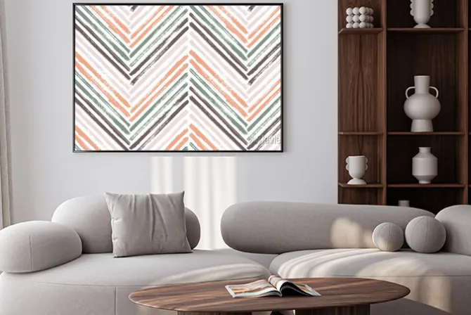 Plakat: Brush stroke chevron zig zag seamless pattern.