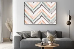 Plakat: Brush stroke chevron zig zag seamless pattern.