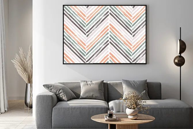 Plakat: Brush stroke chevron zig zag seamless pattern.