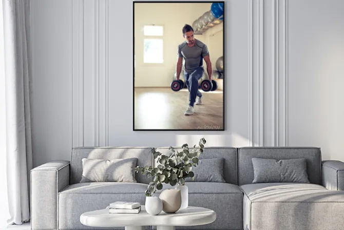 Plakat: Budowa jego biceps