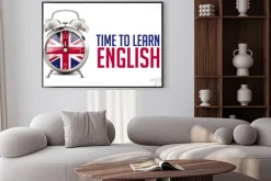 Plakat: Budzik z brytyjską flagą