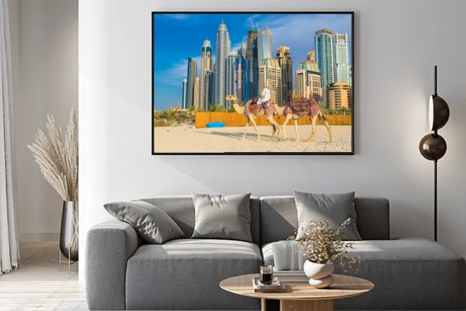 Plakat: Camel w dubai marina