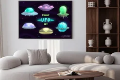 Plakat: Cartoon fantastyczne ufo zestaw