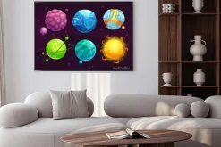 Plakat: Cartoon zestaw fantazji obce planety