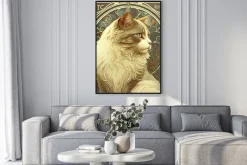 Plakat: Cats, luxury, illustrations., inspired by alfons mucha