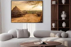 Plakat: Chaty w afryce