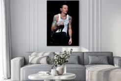Plakat: Chester bennington wokalista linkin park podczas koncertu