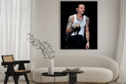 Plakat: Chester bennington wokalista linkin park podczas koncertu