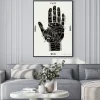 Plakat: Chiromancy palm detailed vintage illustration. palmistry vector