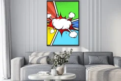 Plakat: Chmura eksplozja abstrakcyjne styl komiksowy szablon ramki strony