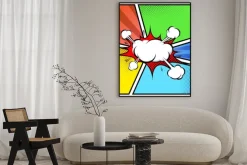 Plakat: Chmura eksplozja abstrakcyjne styl komiksowy szablon ramki strony