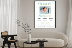 Plakat: Chłopięca metryczka z własnym zdjęciem