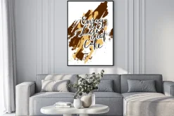 Plakat: Ciesz się życiem, jedz ciastko. ręcznie oblicz cytat motywacji.