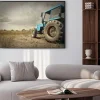 Plakat: Ciągnik na wsi