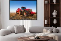 Plakat: Ciągnik rolniczy z przyczepą