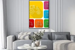 Plakat: Ciągniki ikony ustaw z długim cieniem