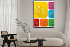 Plakat: Ciągniki ikony ustaw z długim cieniem