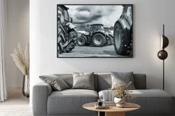 Plakat: Ciągniki rolnicze składy, pługi i maszyny