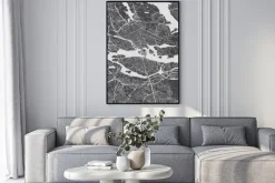 Plakat: City map stockholm, monochrome detailed plan, vector illustration