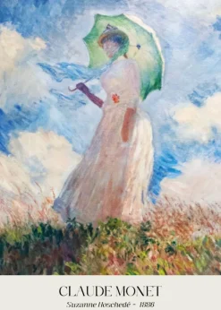 Plakat: Claude monet kobieta z parasolką