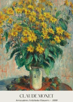 Plakat: Claude monet reprodukcja kwiaty topinamburu