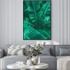 Plakat: Closeup tropical banana leaf nature in the garden and dark tone